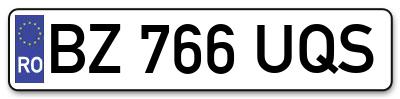 Placuta inmatriculare numar auto  BZ-766-UQS, BZ 766 UQS, BZ766UQS