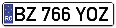 Placuta inmatriculare numar auto  BZ-766-YOZ, BZ 766 YOZ, BZ766YOZ