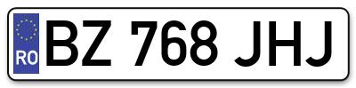 Placuta inmatriculare numar auto  BZ-768-JHJ, BZ 768 JHJ, BZ768JHJ