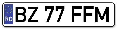 Placuta inmatriculare numar auto  BZ-77-FFM, BZ 77 FFM, BZ77FFM