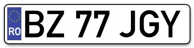 Placuta inmatriculare numar auto  BZ-77-JGY, BZ 77 JGY, BZ77JGY