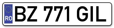 Placuta inmatriculare numar auto  BZ-771-GIL, BZ 771 GIL, BZ771GIL