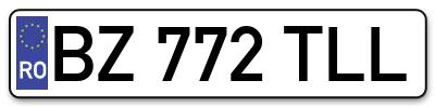 Placuta inmatriculare numar auto  BZ-772-TLL, BZ 772 TLL, BZ772TLL