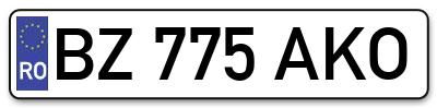 Placuta inmatriculare numar auto  BZ-775-AKO, BZ 775 AKO, BZ775AKO