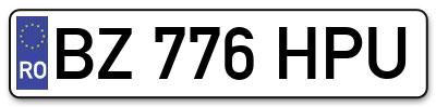 Placuta inmatriculare numar auto  BZ-776-HPU, BZ 776 HPU, BZ776HPU