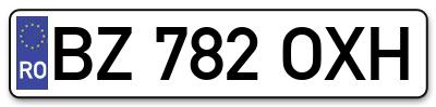 Placuta inmatriculare numar auto  BZ-782-OXH, BZ 782 OXH, BZ782OXH