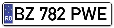 Placuta inmatriculare numar auto  BZ-782-PWE, BZ 782 PWE, BZ782PWE