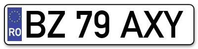 Placuta inmatriculare numar auto  BZ-79-AXY, BZ 79 AXY, BZ79AXY