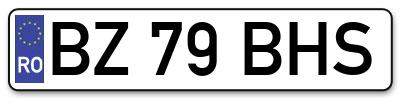 Placuta inmatriculare numar auto  BZ-79-BHS, BZ 79 BHS, BZ79BHS