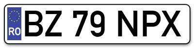 Placuta inmatriculare numar auto  BZ-79-NPX, BZ 79 NPX, BZ79NPX
