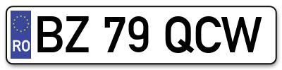 Placuta inmatriculare numar auto  BZ-79-QCW, BZ 79 QCW, BZ79QCW