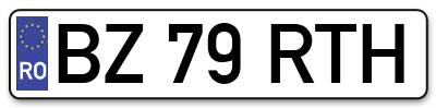 Placuta inmatriculare numar auto  BZ-79-RTH, BZ 79 RTH, BZ79RTH