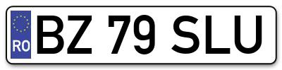 Placuta inmatriculare numar auto  BZ-79-SLU, BZ 79 SLU, BZ79SLU