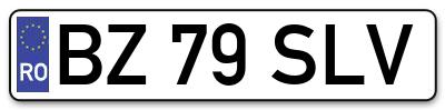 Placuta inmatriculare numar auto  BZ-79-SLV, BZ 79 SLV, BZ79SLV