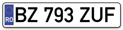 Placuta inmatriculare numar auto  BZ-793-ZUF, BZ 793 ZUF, BZ793ZUF