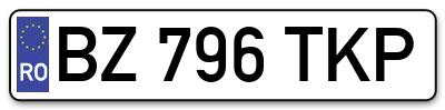 Placuta inmatriculare numar auto  BZ-796-TKP, BZ 796 TKP, BZ796TKP