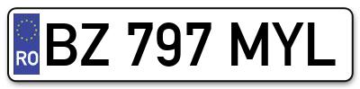 Placuta inmatriculare numar auto  BZ-797-MYL, BZ 797 MYL, BZ797MYL