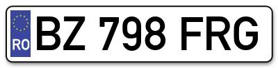 Placuta inmatriculare numar auto  BZ-798-FRG, BZ 798 FRG, BZ798FRG