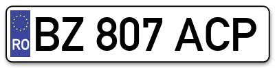 Placuta inmatriculare numar auto  BZ-807-ACP, BZ 807 ACP, BZ807ACP