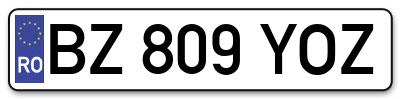 Placuta inmatriculare numar auto  BZ-809-YOZ, BZ 809 YOZ, BZ809YOZ