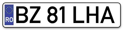 Placuta inmatriculare numar auto  BZ-81-LHA, BZ 81 LHA, BZ81LHA