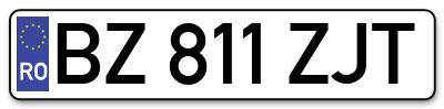 Placuta inmatriculare numar auto  BZ-811-ZJT, BZ 811 ZJT, BZ811ZJT