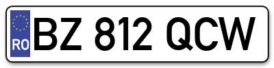 Placuta inmatriculare numar auto  BZ-812-QCW, BZ 812 QCW, BZ812QCW