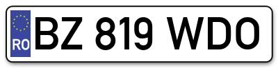 Placuta inmatriculare numar auto  BZ-819-WDO, BZ 819 WDO, BZ819WDO