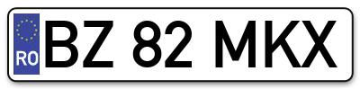 Placuta inmatriculare numar auto  BZ-82-MKX, BZ 82 MKX, BZ82MKX