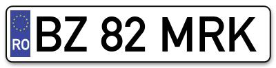 Placuta inmatriculare numar auto  BZ-82-MRK, BZ 82 MRK, BZ82MRK