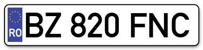 Placuta inmatriculare numar auto  BZ-820-FNC, BZ 820 FNC, BZ820FNC