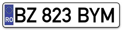 Placuta inmatriculare numar auto  BZ-823-BYM, BZ 823 BYM, BZ823BYM
