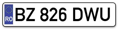 Placuta inmatriculare numar auto  BZ-826-DWU, BZ 826 DWU, BZ826DWU