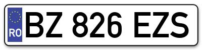 Placuta inmatriculare numar auto  BZ-826-EZS, BZ 826 EZS, BZ826EZS