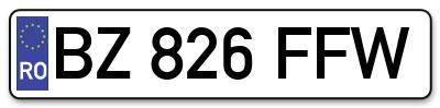 Placuta inmatriculare numar auto  BZ-826-FFW, BZ 826 FFW, BZ826FFW