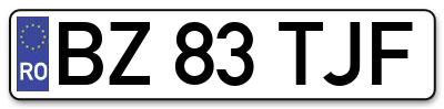 Placuta inmatriculare numar auto  BZ-83-TJF, BZ 83 TJF, BZ83TJF