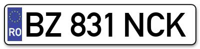 Placuta inmatriculare numar auto  BZ-831-NCK, BZ 831 NCK, BZ831NCK