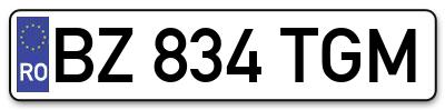 Placuta inmatriculare numar auto  BZ-834-TGM, BZ 834 TGM, BZ834TGM