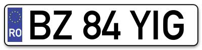 Placuta inmatriculare numar auto  BZ-84-YIG, BZ 84 YIG, BZ84YIG