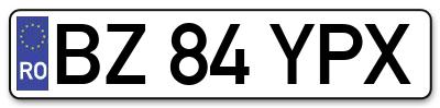 Placuta inmatriculare numar auto  BZ-84-YPX, BZ 84 YPX, BZ84YPX