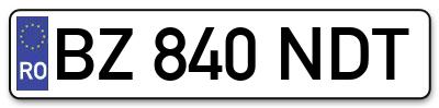 Placuta inmatriculare numar auto  BZ-840-NDT, BZ 840 NDT, BZ840NDT