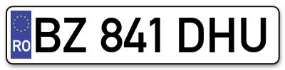 Placuta inmatriculare numar auto  BZ-841-DHU, BZ 841 DHU, BZ841DHU
