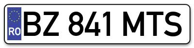 Placuta inmatriculare numar auto  BZ-841-MTS, BZ 841 MTS, BZ841MTS