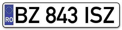 Placuta inmatriculare numar auto  BZ-843-ISZ, BZ 843 ISZ, BZ843ISZ