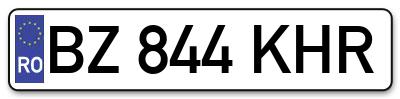 Placuta inmatriculare numar auto  BZ-844-KHR, BZ 844 KHR, BZ844KHR