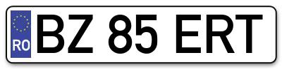 Placuta inmatriculare numar auto  BZ-85-ERT, BZ 85 ERT, BZ85ERT