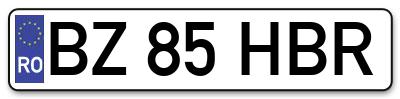 Placuta inmatriculare numar auto  BZ-85-HBR, BZ 85 HBR, BZ85HBR