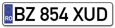 Placuta inmatriculare numar auto  BZ-854-XUD, BZ 854 XUD, BZ854XUD