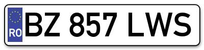 Placuta inmatriculare numar auto  BZ-857-LWS, BZ 857 LWS, BZ857LWS