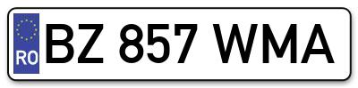 Placuta inmatriculare numar auto  BZ-857-WMA, BZ 857 WMA, BZ857WMA